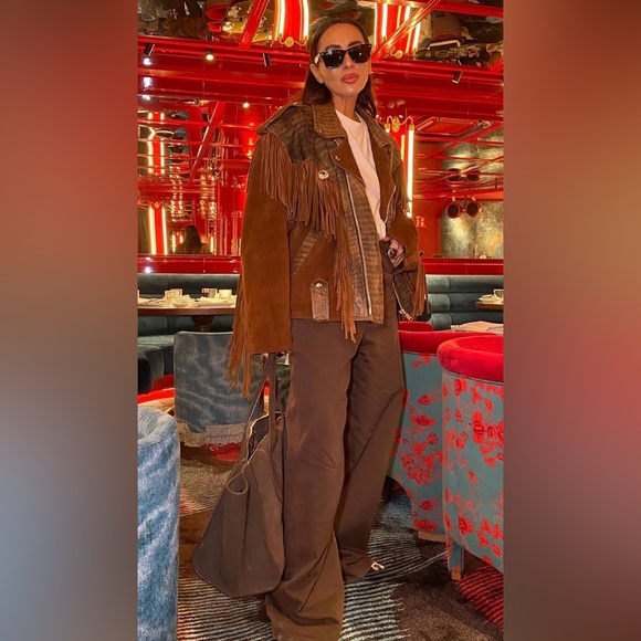 Vintage Echo Mountain by Arturo Brown Fringe Suede Jacket - Picture 6 of 6